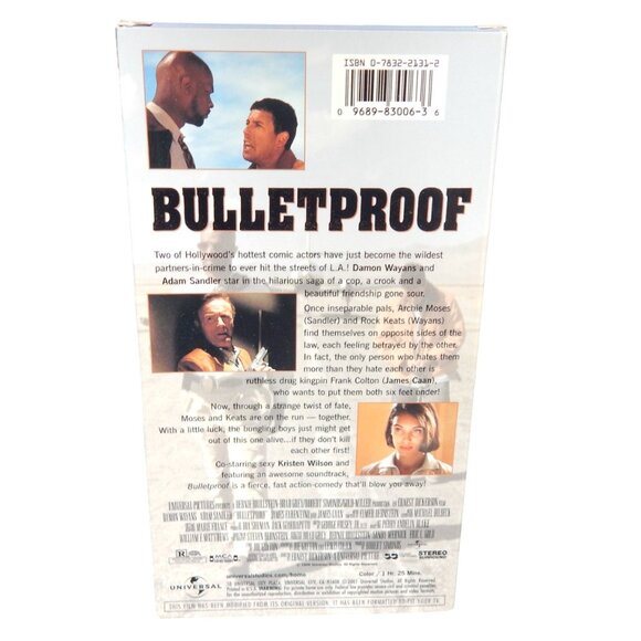 BULLETPROOF Damon Wayans Adam Sandler James Caan VHS in original paper case - Picture 3 of 6